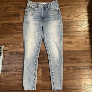 Denim Forum Lola High Rise Skinny Crop Jeans Womens 28 Aritzia Preppy Minimalist